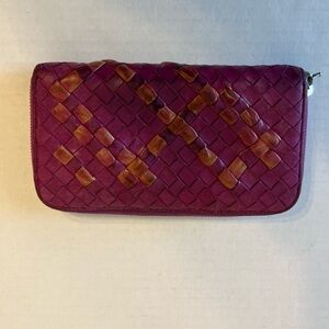 Bottega Veneta zippy woven leather, long‎ wallet